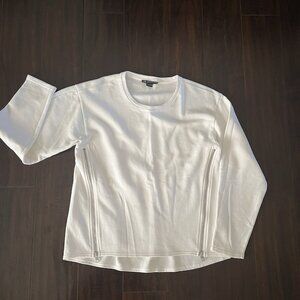 ARMANI EXCHANGE  Women’s Off-White Sweatshirt with Side Zippers - Size L/G